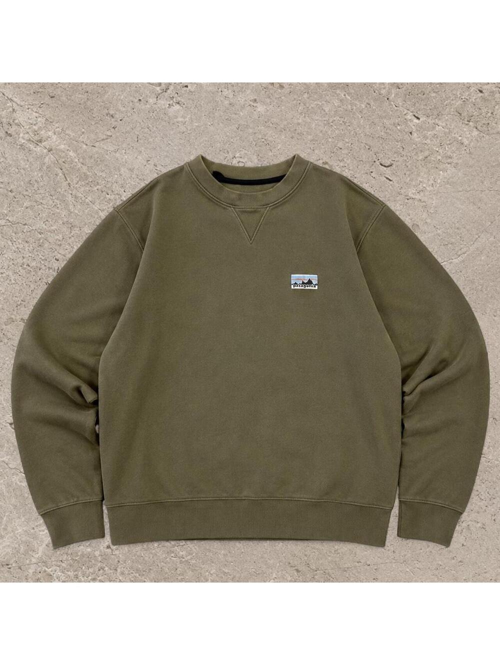 Crazy fire Y2K vintage style Patagonia olive green crewneck sweatshirt